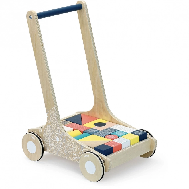 Carrello in legno con blocchi colorati Canopée