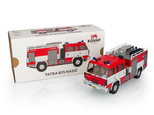 Camion dei pompieri Tatra 815 in metallo 18cm 1:43 con scatola Kovap