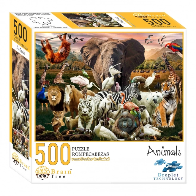 Puzzle Animali Brain Tree 500 pezzi