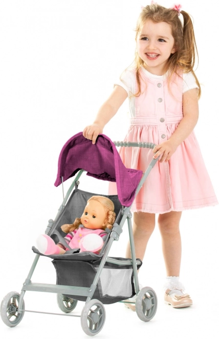 Passeggino per bambole Alice Chipolino Grigio e Rosa