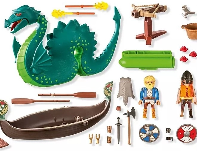 Set di figure My Life Viking con serpente marino