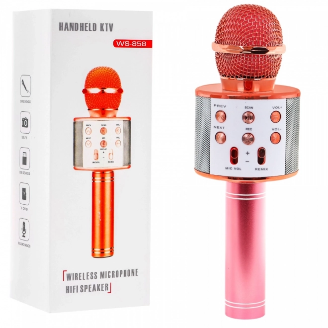 Microfono Karaoke con Altoparlante Oro Rosa