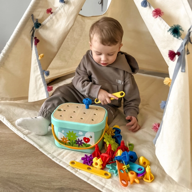 Kit motricità Montessori 12 in 1 con box in legno