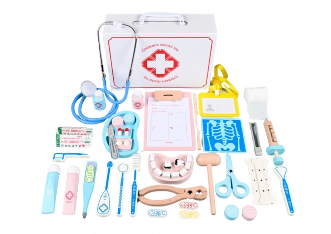 Set medico in legno per bambini - 43 pezzi