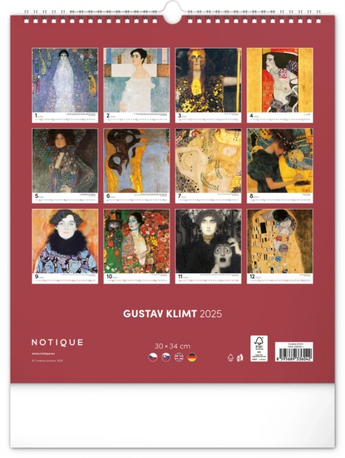 Calendario da parete Gustav Klimt 2025