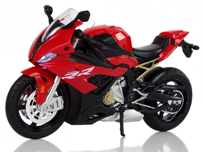 Modello motociclo Bmw S1000RR rosso con luci e suoni