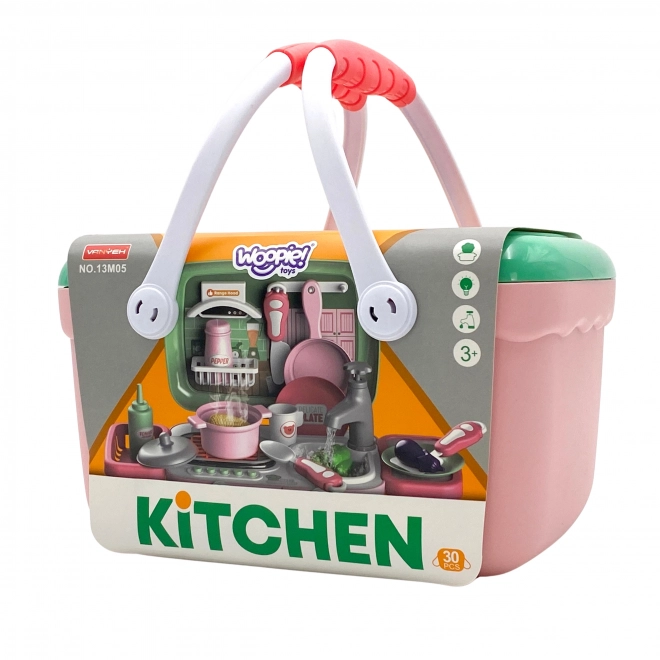 Set da Piccolo Chef con Cucina Portatile in Cesta
