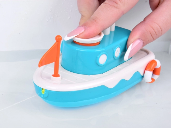 Barca galleggiante per bambini con fontana d'acqua