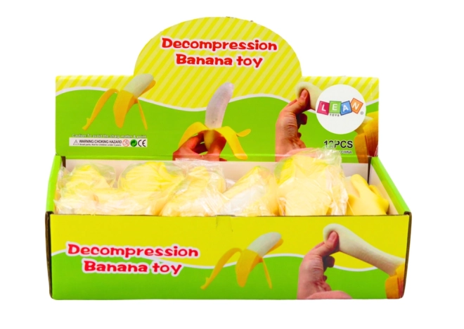 Gommoso antistress banana giallo con buccia