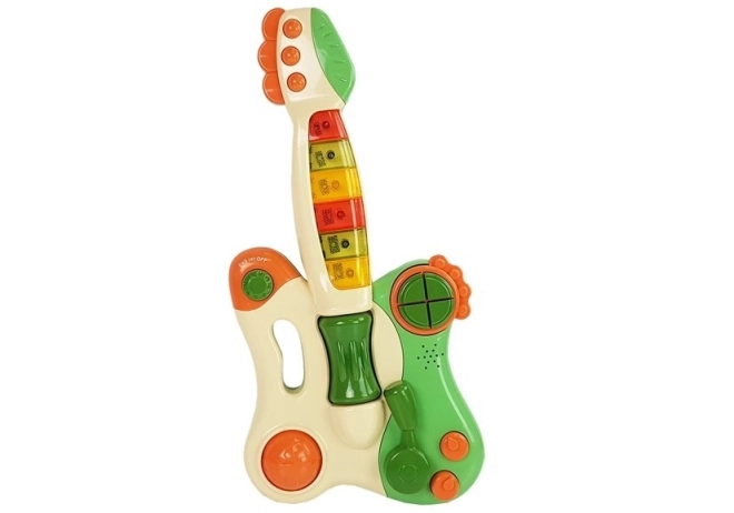 Chitarra Pianola Interattiva per Bambini Suono e Luci Verde