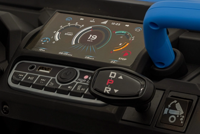Macchinina per bambini Pick-Up Speed 900 Blue + trazione 4x4 + pala mobile + portabagagli + telecomando + pala + LED audio