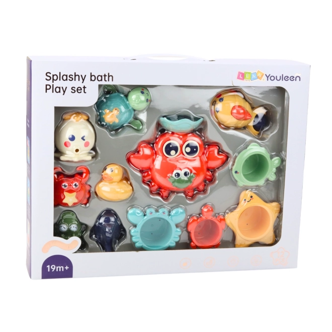 Set da bagno divertente Granchio e animali marini