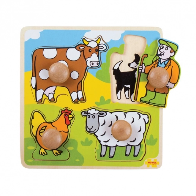 Puzzle educativi ad incastro fattoria Bigjigs Toys