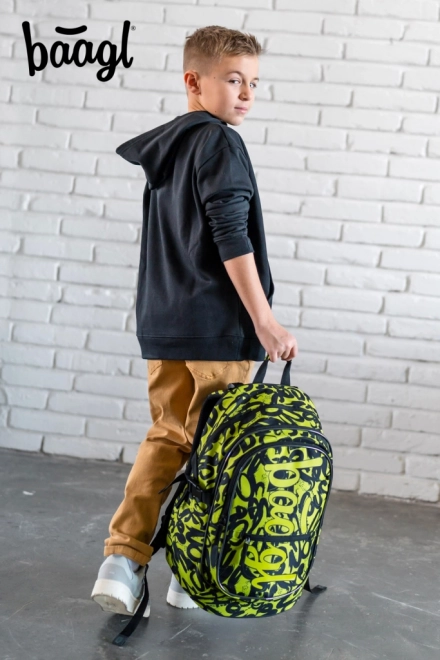BAAGL 3 SET Core Lime: zaino, astuccio, sacca