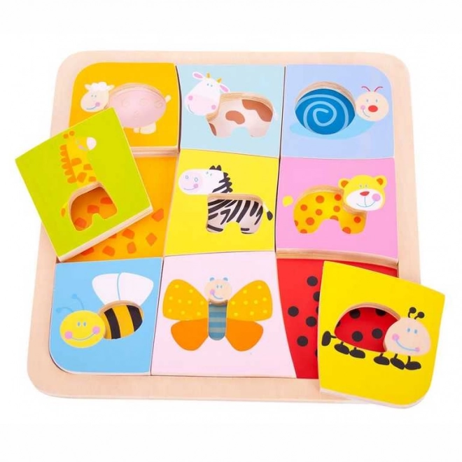 Puzzle in legno con animali Bigjigs Toys