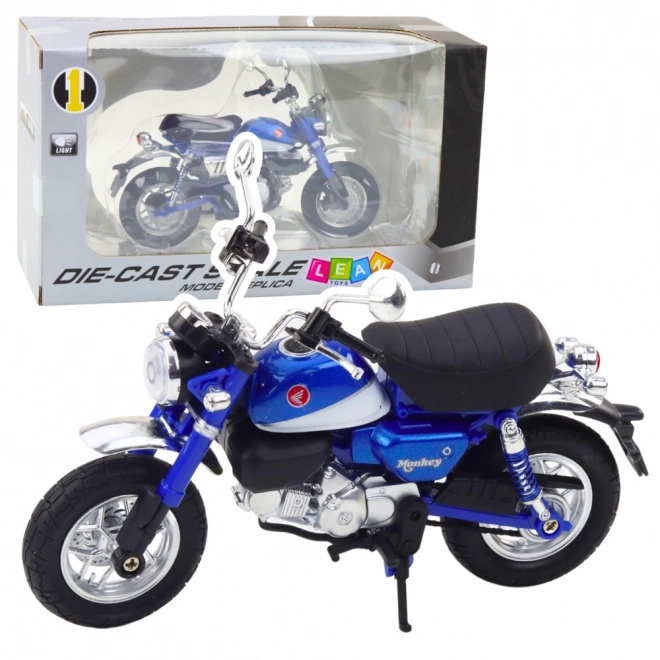 Motocicletta retrò in metallo blu 1:12
