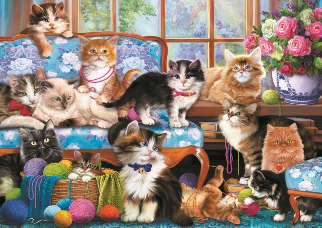 Puzzle famiglia di gatti 500 pezzi