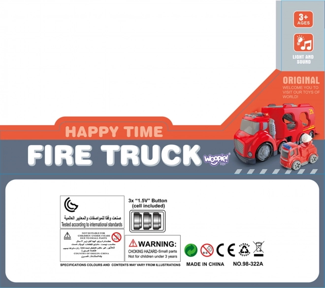 Grande carro attrezzi rosso City Truck con effetti sonori e luminosi