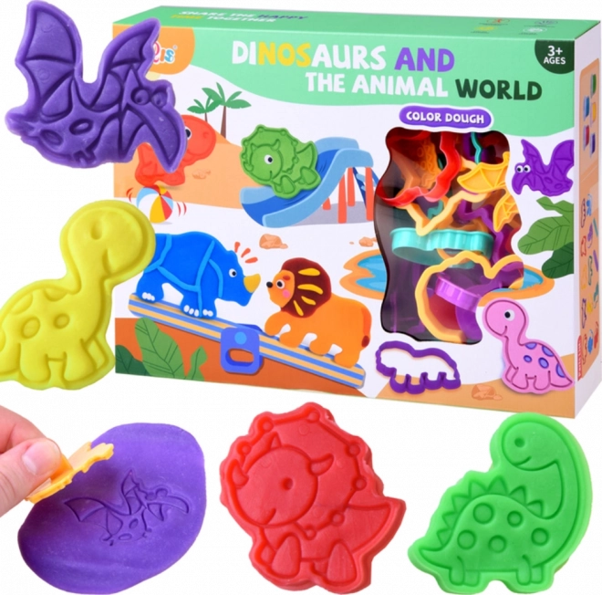 Set di plastilina con dinosauri e stampini