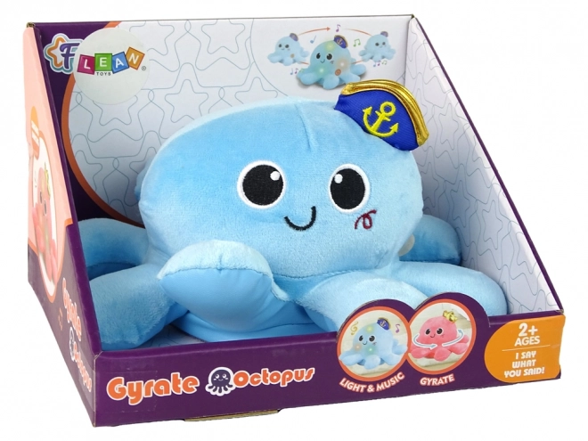 Peluche Polpo Luci Suoni Blu