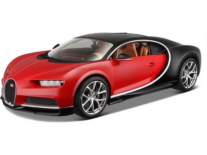 Modello Bugatti Chiron Nero/Rosso in scala 1:18