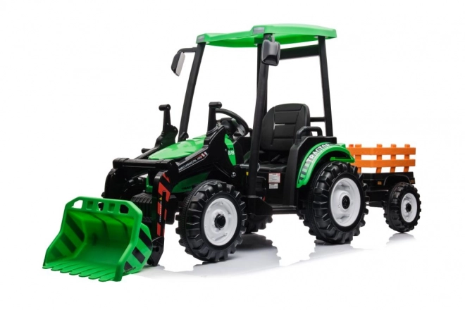 Trattore elettrico Hercules con rimorchio verde 24V