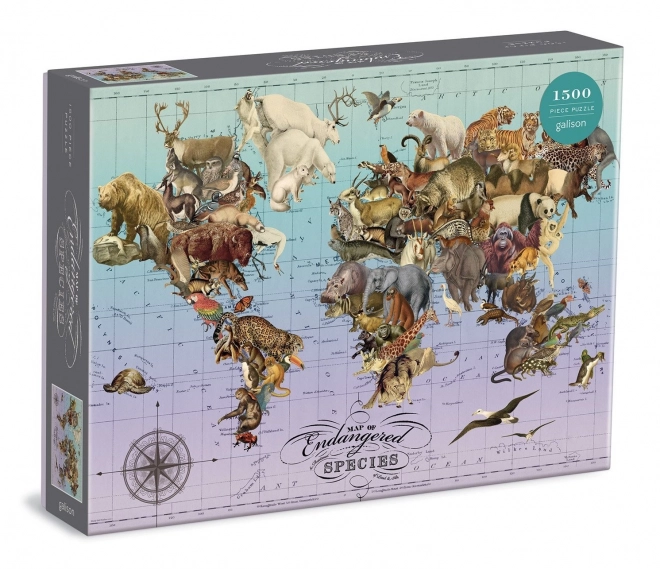 Puzzle Mappa Specie a Rischio 1500 Pezzi