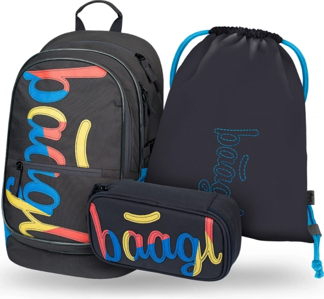 Set 3 pz Baagl: Zaino, Astuccio e Sacchetto Logo Mix