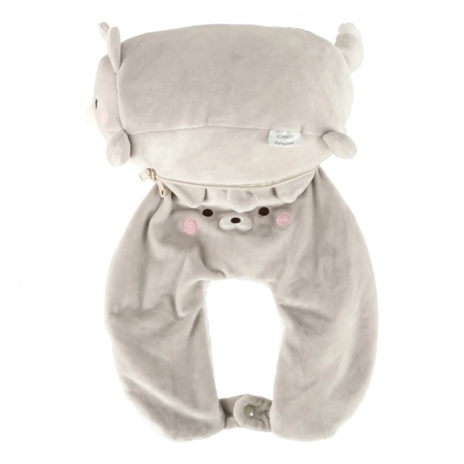 Cuscino da viaggio magico 2 in 1 mascotte gattino bretzel