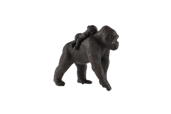 Gorilla Di Montagna Con Cucciolo in Plastica 9cm in Sacchetto