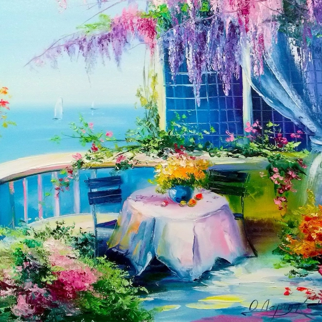 Puzzle Balcone Fiorito 1000 pezzi