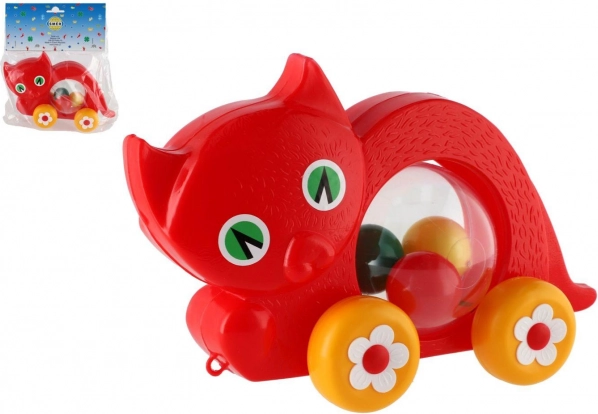 Gattina da tirare con palline mobili per bambini