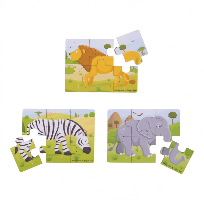 Puzzle safari 3 in 1 Bigjigs Toys