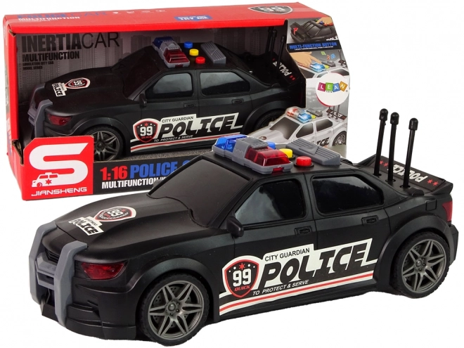 Auto sportivo polizia 1:16 nero con suoni