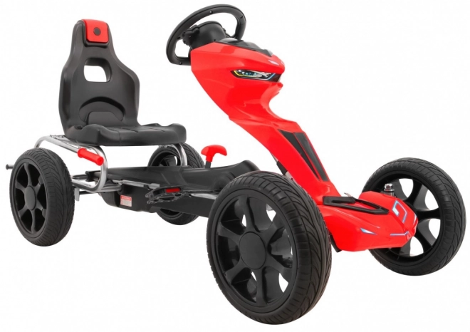 Grand Ride go-kart a pedali per bambini 3+ Rosso + Ruote EVA + Sedile regolabile + Freno a mano