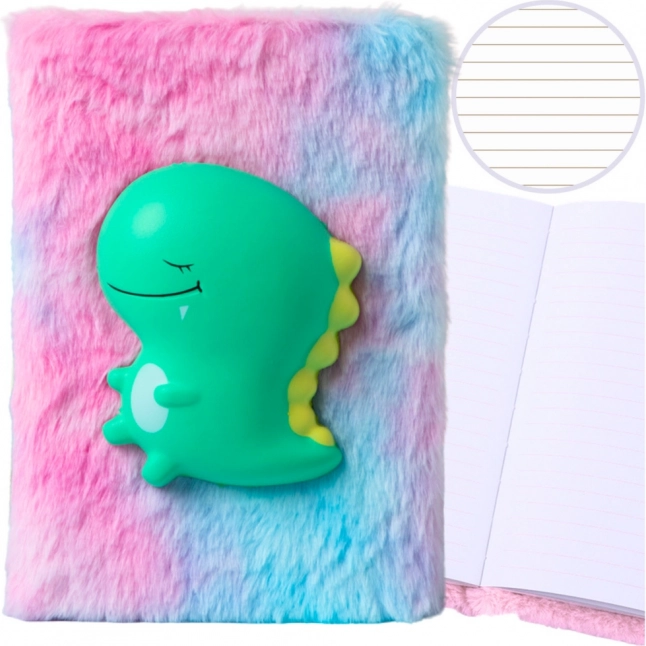 Blocco peluche con dinosauro verde 3D