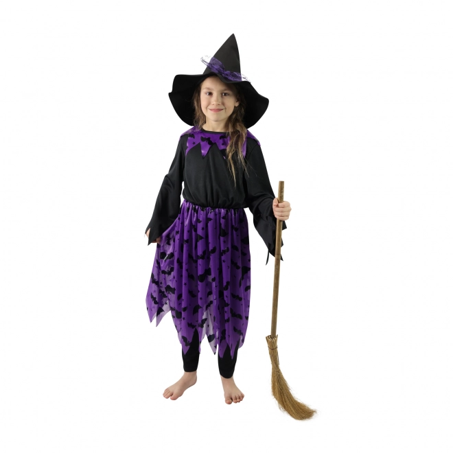 Costume Strega Bambina con Pipistrelli e Cappello