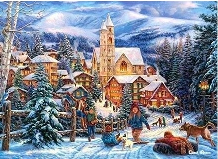 Puzzle 300 Pezzi Sledding to Town