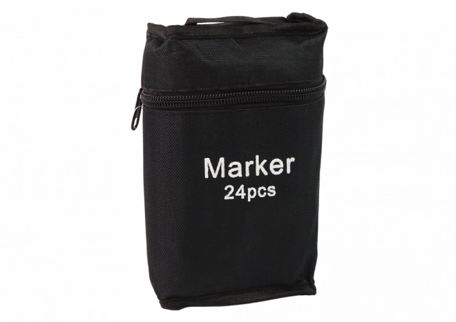 Set di 24 Marker Alcolici a Doppia Punta con Borsa