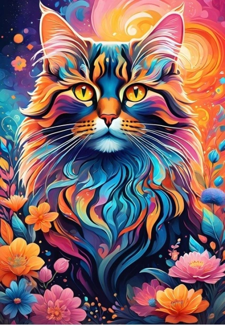 Puzzle Gatto Colorato 1000 pezzi