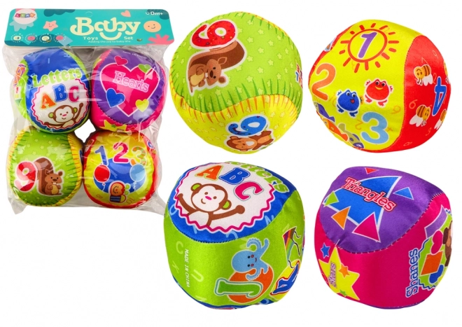 Set di palline morbide colorate educative con sonaglio 4 pezzi