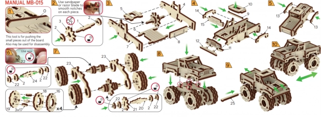 Modello camion monster in legno