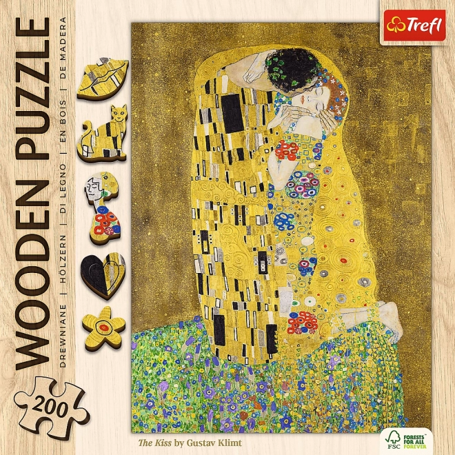 Puzzle in legno 200 pezzi Il Bacio Gustav Klimt