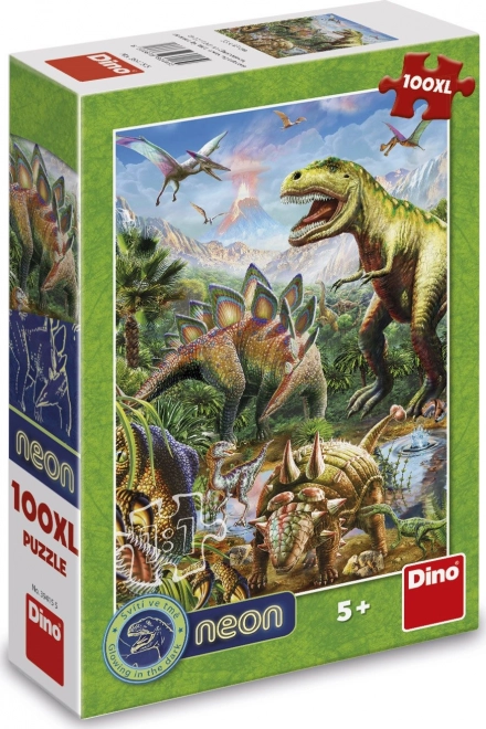 Puzzle luminoso mondo dei dinosauri 100 XL pezzi