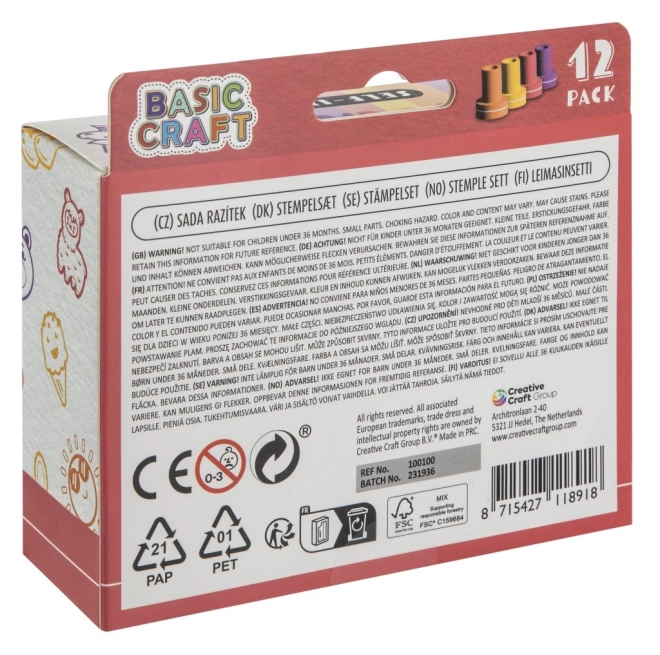 Timbri Allegri Basic Craft auto-inchiostranti 12 pezzi