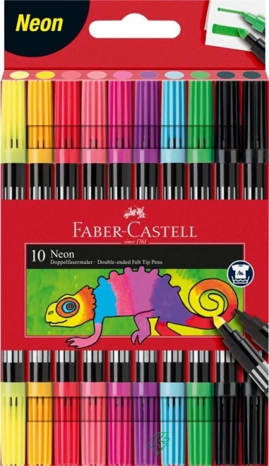 Pennarelli Neon Doppia Punta Faber-Castell 10 Colori