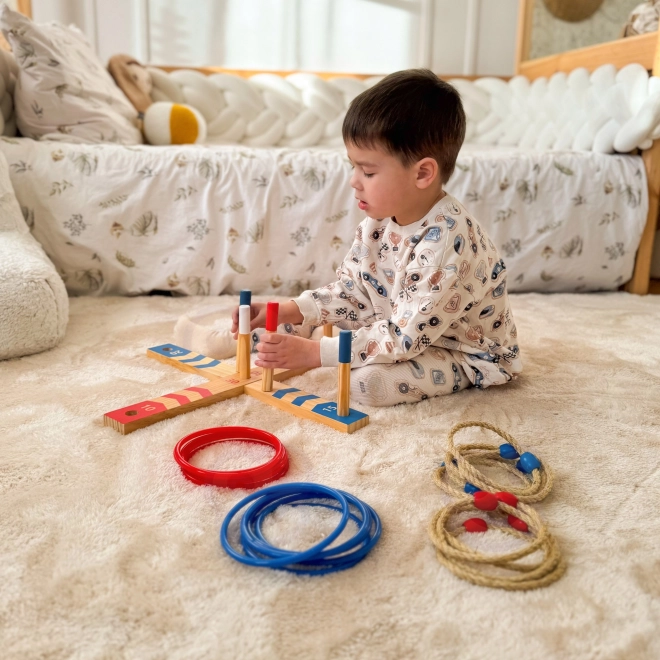 Gioco di abilità ad anelli di legno Tooky Toy