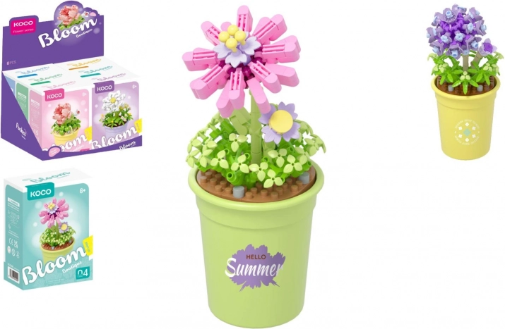 gioco di costruzioni koco mini fiore in vaso – 6 varianti