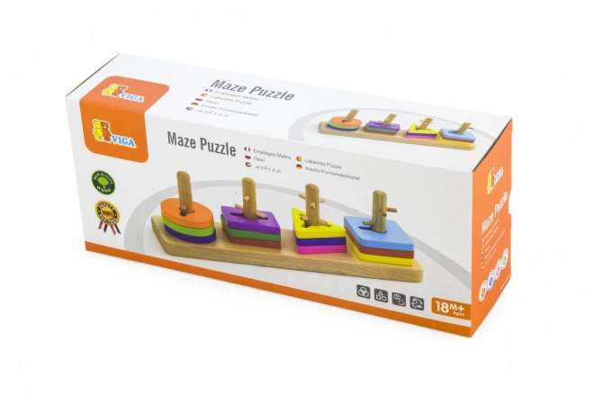 Puzzle di forme in legno colorate