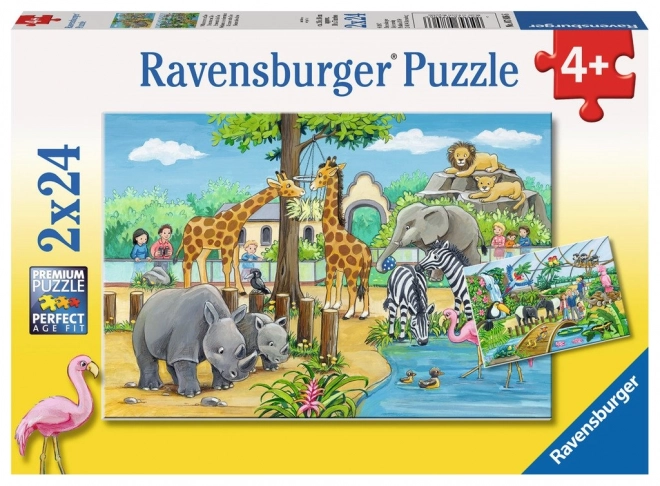 Puzzle Benvenuti allo Zoo 2x24 pezzi Ravensburger